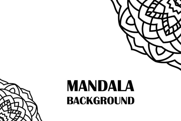 Black Mandala Round Flowers Background Graphics and Illustrations