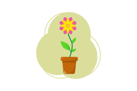 Cute Flowers with Pot Illustration Graphics and Illustrations Review