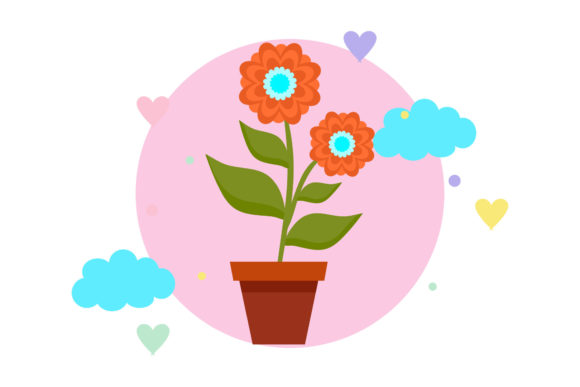 Flowers Beautiful Spring Circle Cloud Graphics and Illustrations Review