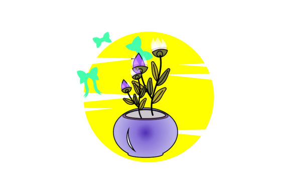 Flowers Vintange Fashion Circle Style Graphics and Illustrations
