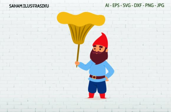 Gnomes and Big Trumpet Flowers Svg Graphics and Illustrations Review