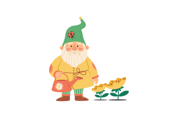 Gnomes Flowers and Gardening Svg Graphics and Illustrations