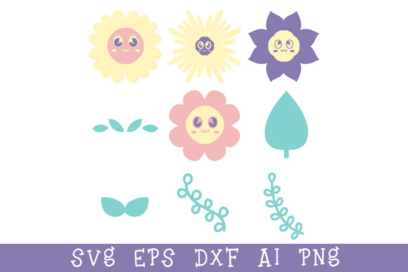 Kawaii Flowers Graphics and Illustrations Review