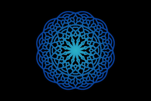 Mandala Illustration Dark Blue Flowers Review