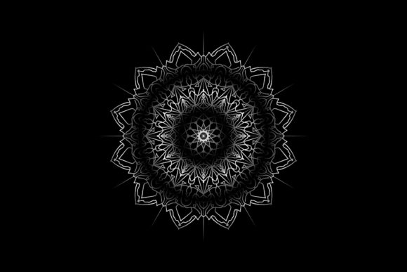 Mandala Silver Gradient Flowers Graphics and Illustrations Review