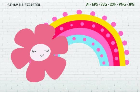 Rainbow Pastel Color Flowers Kawaii Svg Graphics and Illustrations Review