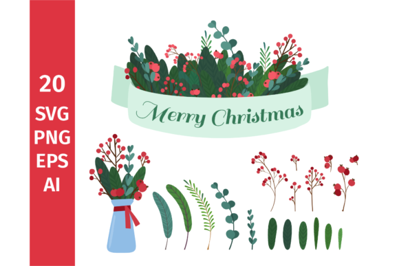 Review: Christmas Clipart Winter Flowers Svg for Embroidery