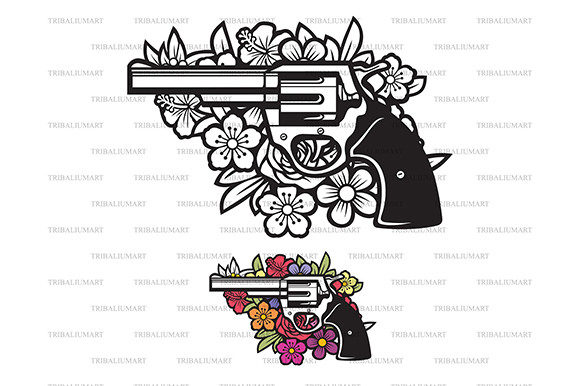 Revolver and Flowers Graphics and Illustrations Review