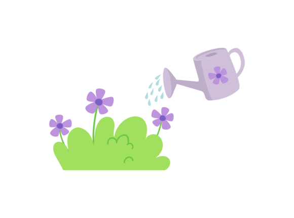 Spring Watering the Flowers-11 Graphics and Illustrations Review