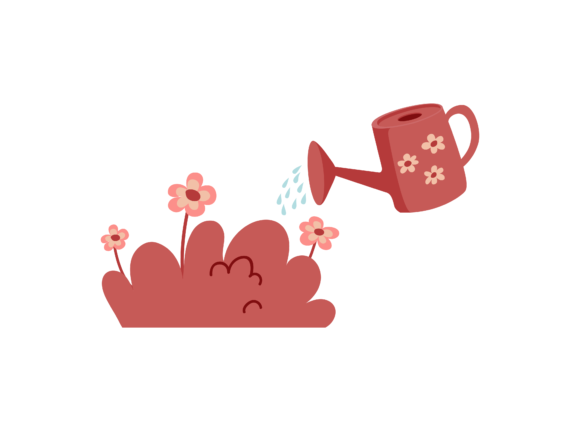 Spring Watering the Flowers-9 Graphics and Illustrations Review
