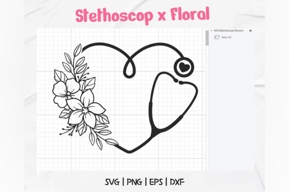 Stethoscope Flowers Designs Svg Graphics and Illustrations Review