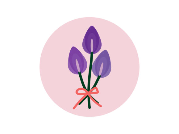 Three Purple Flowers Graphics and Illustrations Review