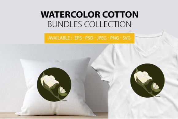 Watercolor Cotton Flowers Graphics and Illustrations Review